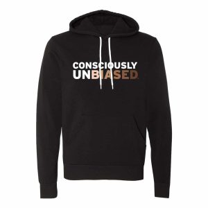 Consciously Unbiased Black Unisex Hoodie in Skintone