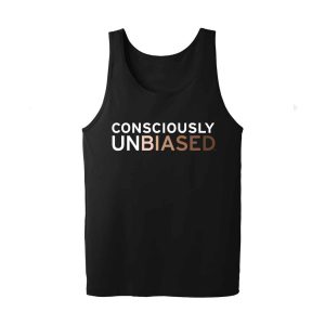 Consciously Unbiased Black Unisex Tank Top in Skintone